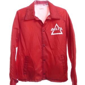 Vintage Red Delta Jacket Fleece Furry Lining